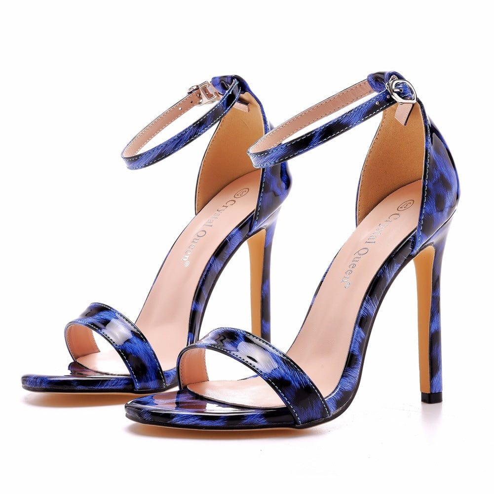 S4511F Plus Size Sexy Leopard Print High Heel Stiletto Fish Mouth Open Toe Bridal Wedding Shoes