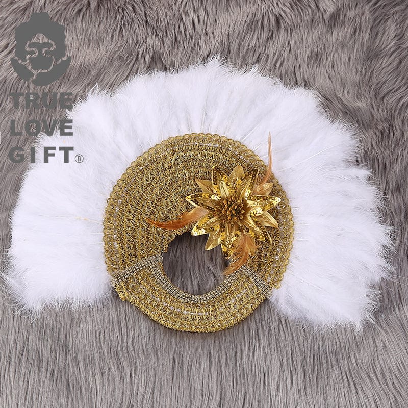 S4589F Wedding Dress Party Bride Hand Fan Dress with Feather cheap wedding supplies