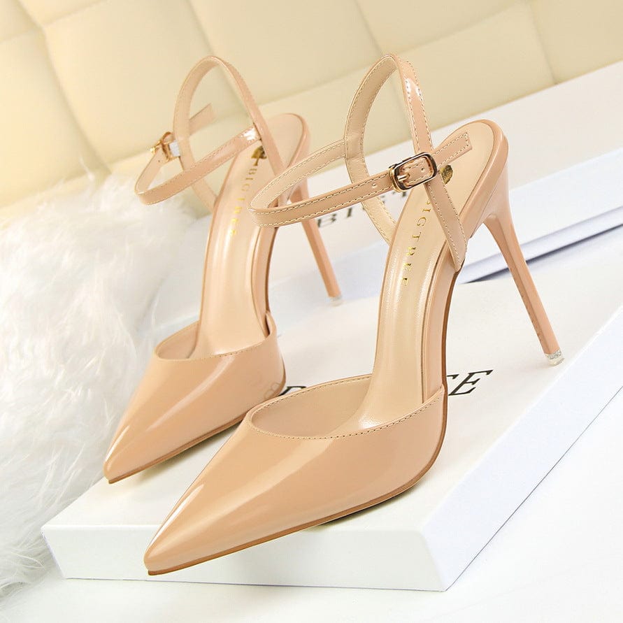 S4681F  Simple stiletto super high heel shallow mouth pointed toe patent leather sexy  white women's wedding shoes