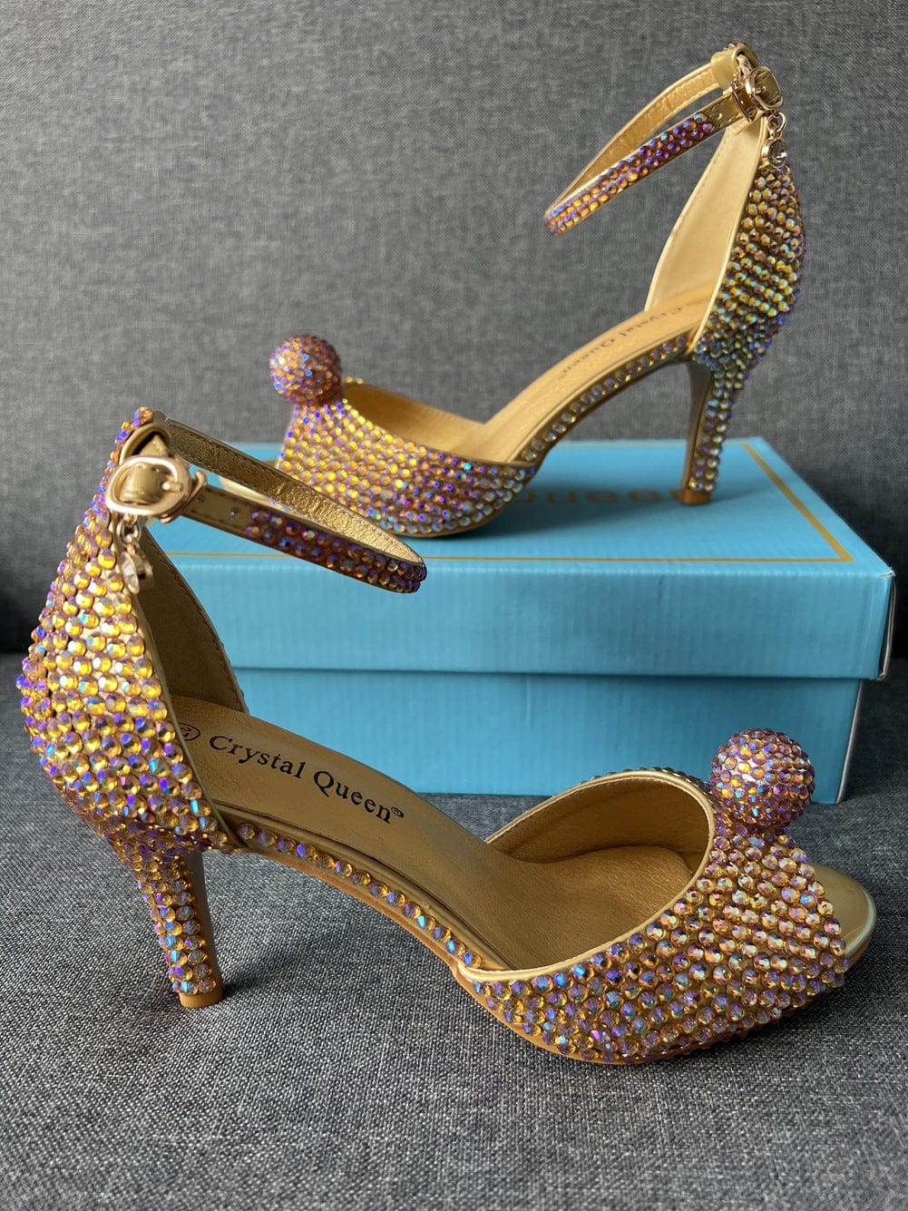 S4826F    High Quality 7cm Fish Mouth High Heel Shallow Mouth Buckle Large Size women gold wedding shoes