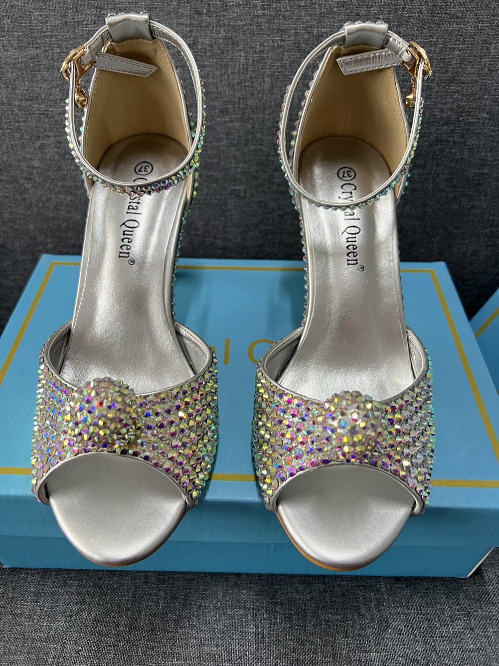 S4826F    High Quality 7cm Fish Mouth High Heel Shallow Mouth Buckle Large Size women gold wedding shoes