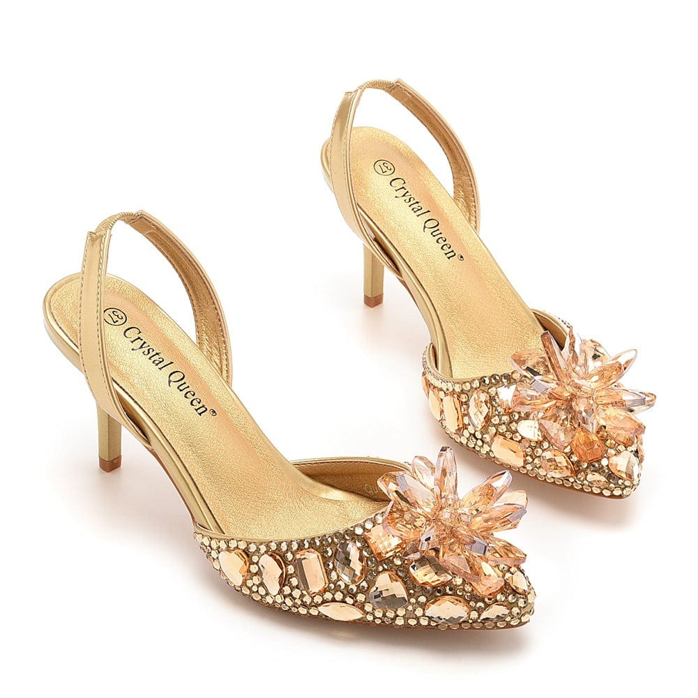S4830F  7cm Fish Mouth women Shallow Mouth Buckle Large Size Round Toe Crystal Rhinestone Stiletto  wedding high heel shoes
