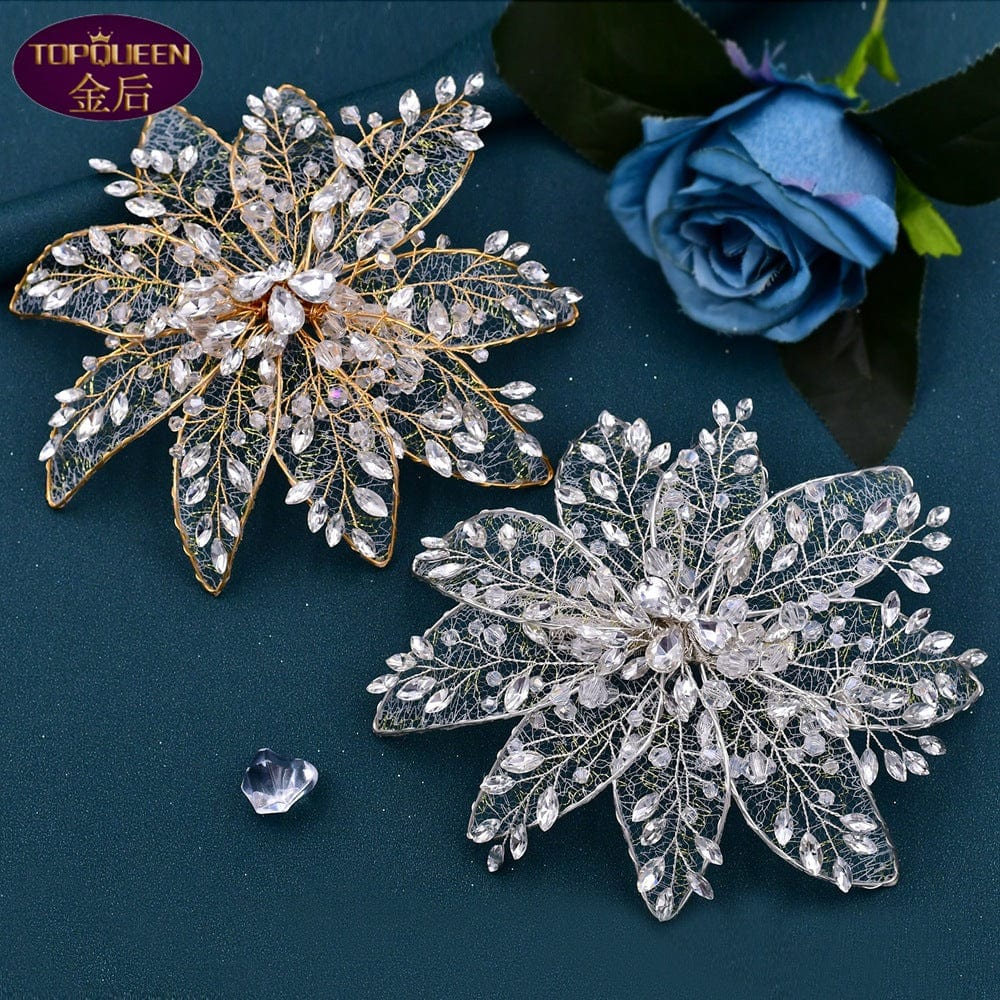 S5049F    New High Quality Mesh Edge Clip Leaf Flower Hair Jewelry Headband  bridal wedding hair accessories