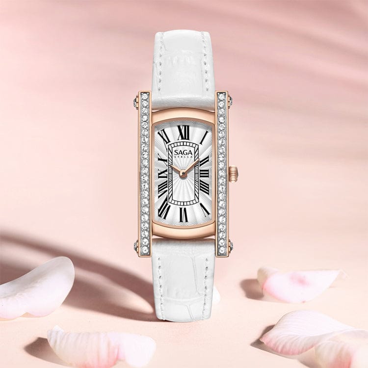 SAGA 71836 Custom Women Lady Girl Luxury Branded Square Face Watch Diamond