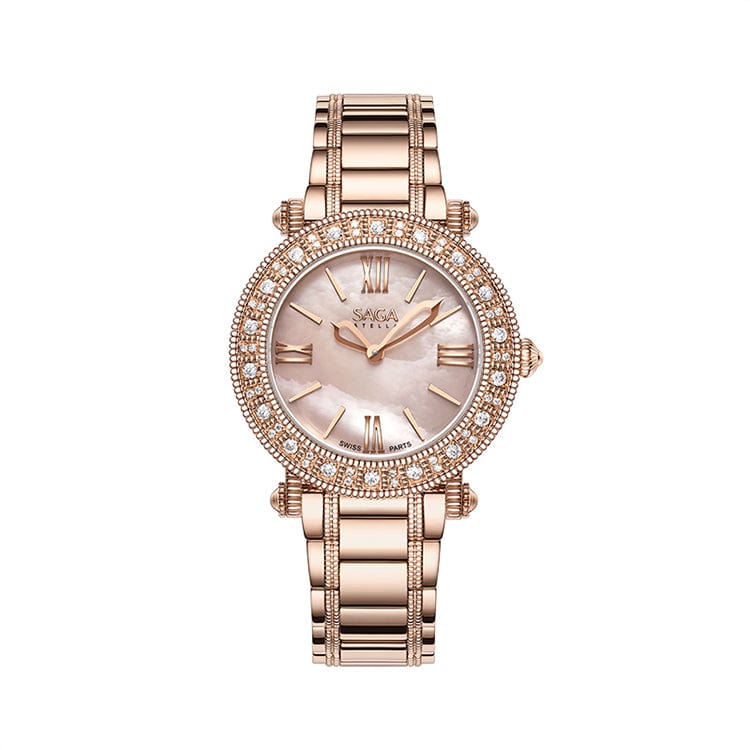 SAGA Women's Light Luxury Mini Ladies  Brand Authenity Waterproof Gift Steel Band  Quartz Watch