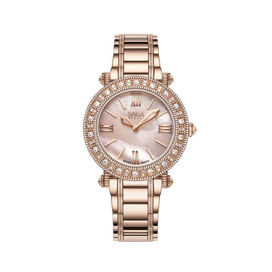 SAGA Women's Light Luxury Mini Ladies  Brand Authenity Waterproof Gift Steel Band  Quartz Watch