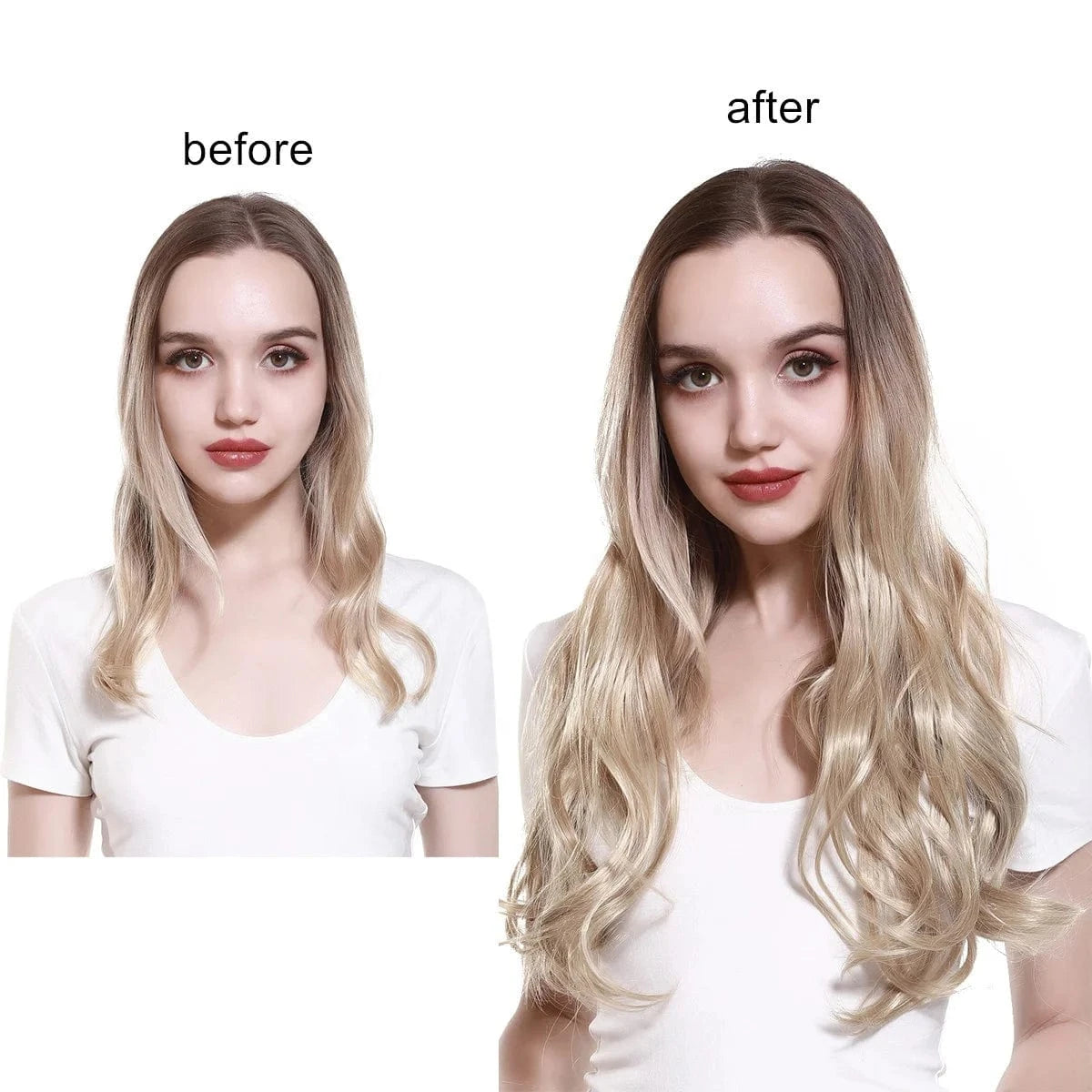 SARLA Dropshipping 16''20''24'' Cheap Synthetic Long Natural Invisible Curly One Piece Hair Pieces Clip in Hair Extension