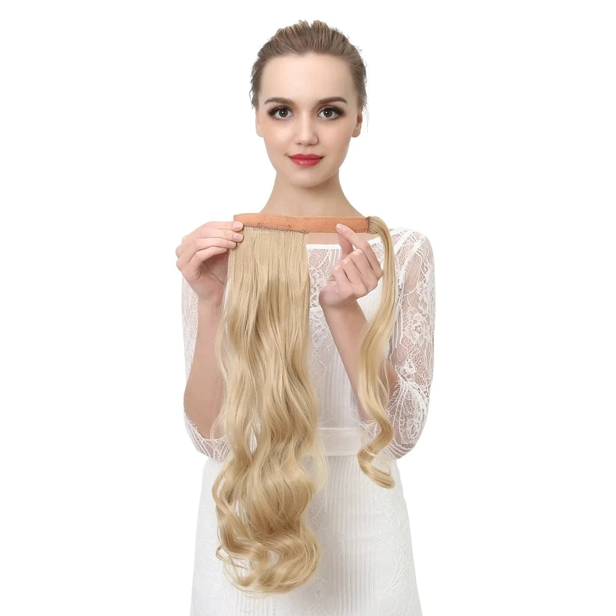 SARLA Long Naturel Curly Hairpieces Invisible Clip In Wrap Around Instant  Ponytail Synthetic Hair Tails Ponytails Extensions