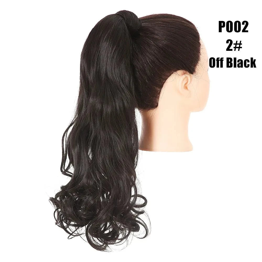 SARLA Long Naturel Curly Hairpieces Invisible Clip In Wrap Around Instant  Ponytail Synthetic Hair Tails Ponytails Extensions