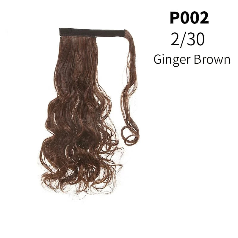 SARLA Long Naturel Curly Hairpieces Invisible Clip In Wrap Around Instant  Ponytail Synthetic Hair Tails Ponytails Extensions