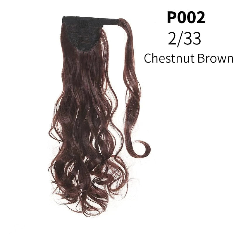 SARLA Long Naturel Curly Hairpieces Invisible Clip In Wrap Around Instant  Ponytail Synthetic Hair Tails Ponytails Extensions