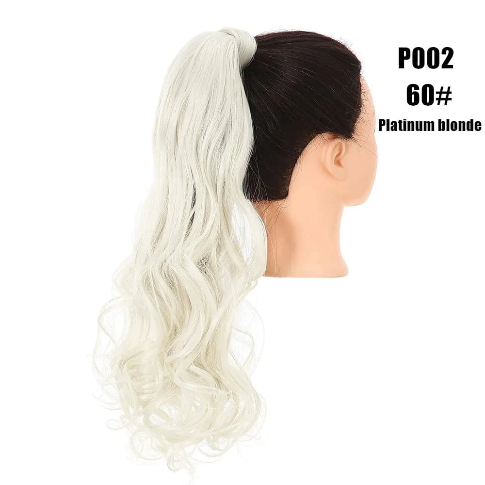 SARLA Long Naturel Curly Hairpieces Invisible Clip In Wrap Around Instant  Ponytail Synthetic Hair Tails Ponytails Extensions