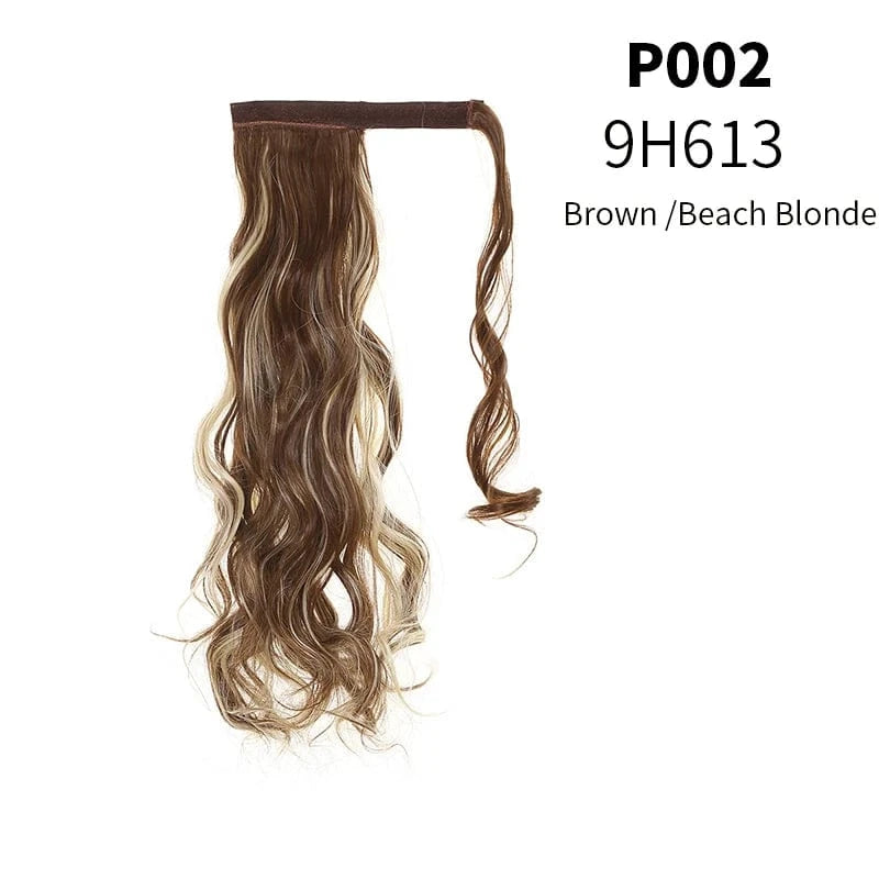 SARLA Long Naturel Curly Hairpieces Invisible Clip In Wrap Around Instant  Ponytail Synthetic Hair Tails Ponytails Extensions