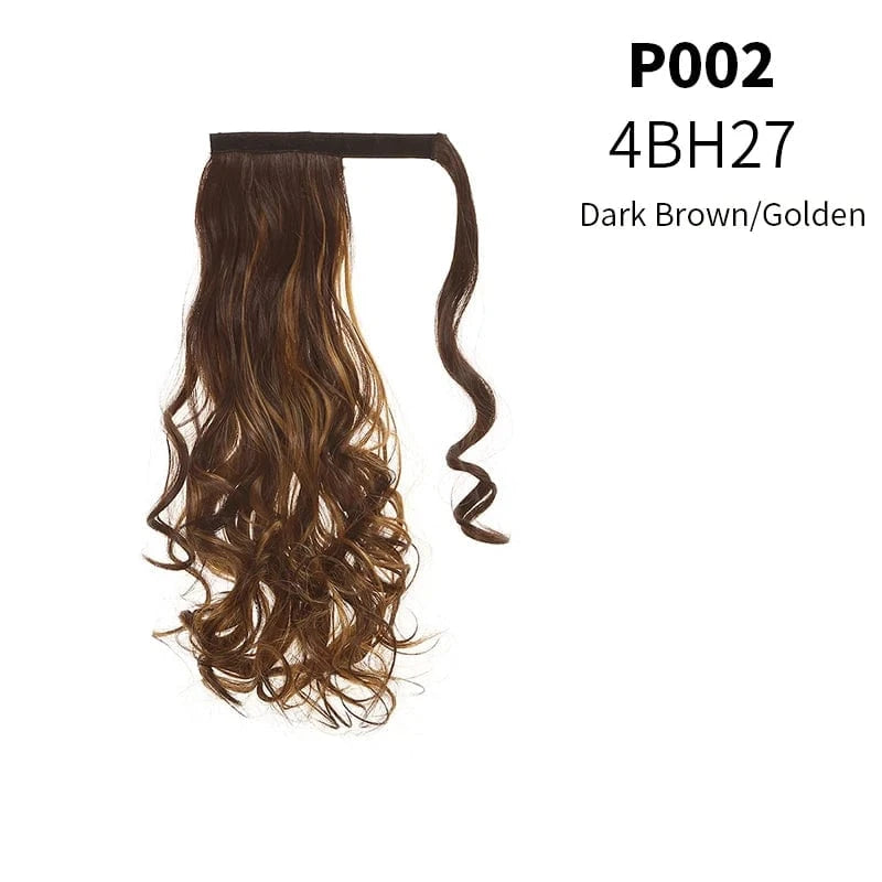 SARLA Long Naturel Curly Hairpieces Invisible Clip In Wrap Around Instant  Ponytail Synthetic Hair Tails Ponytails Extensions