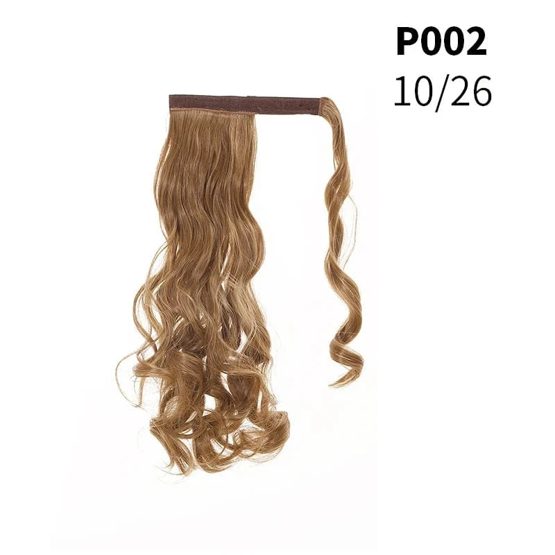 SARLA Long Naturel Curly Hairpieces Invisible Clip In Wrap Around Instant  Ponytail Synthetic Hair Tails Ponytails Extensions