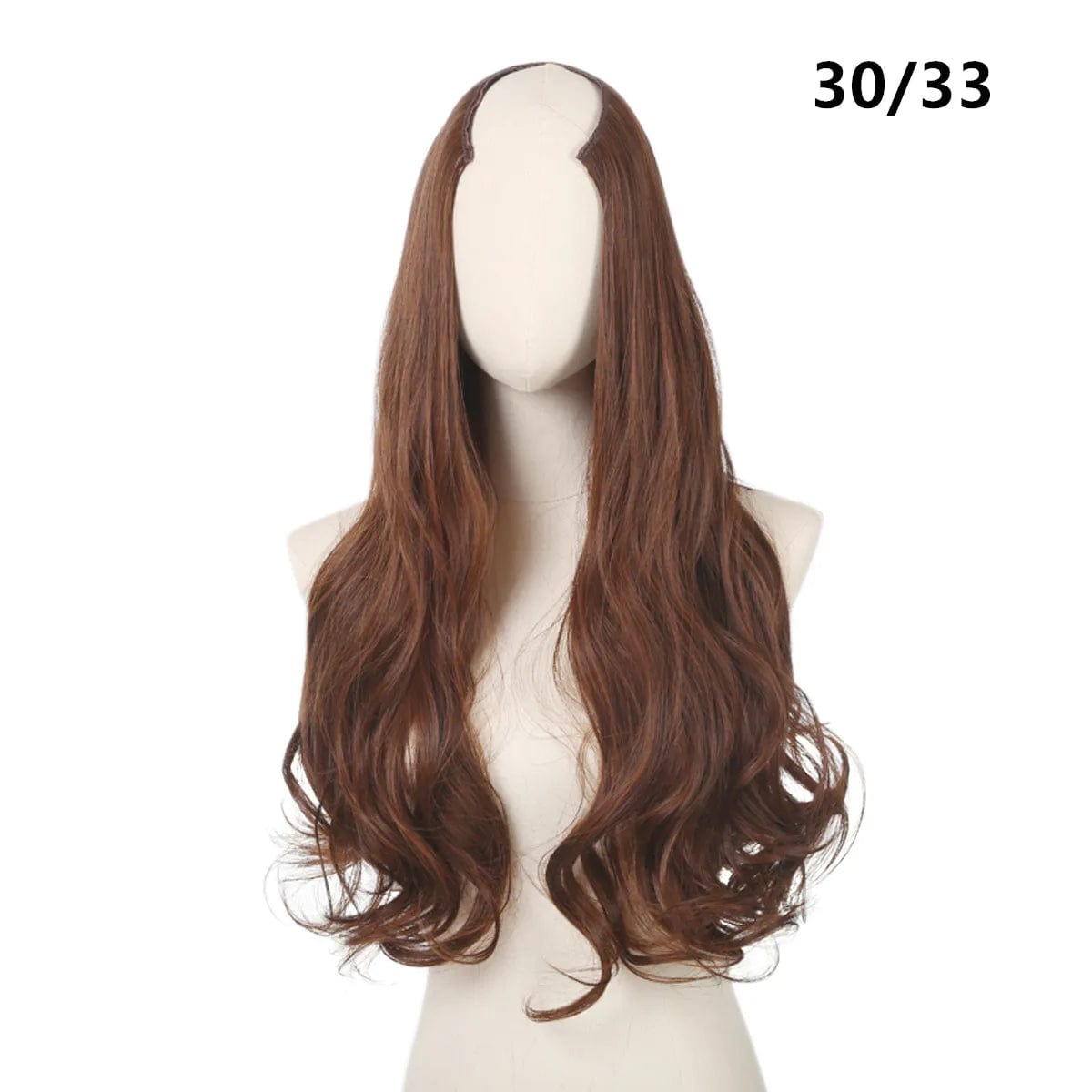 SARLA Vendors Long Curly Natural Water Boby Wave 3/4 Half Wig Synthetic Clip In Seamless Hair Extension U Part Wigs For Women