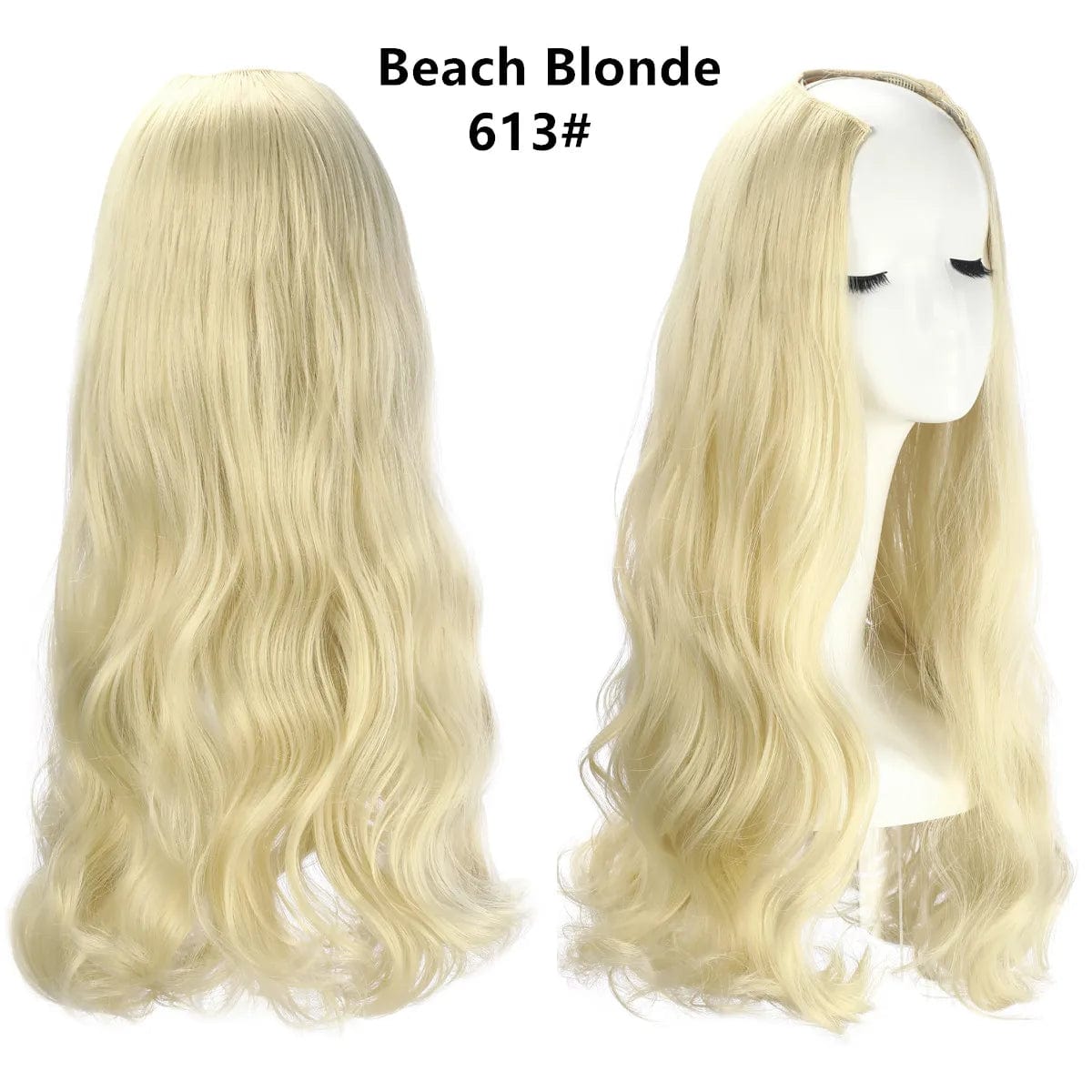 SARLA Vendors Long Curly Natural Water Boby Wave 3/4 Half Wig Synthetic Clip In Seamless Hair Extension U Part Wigs For Women
