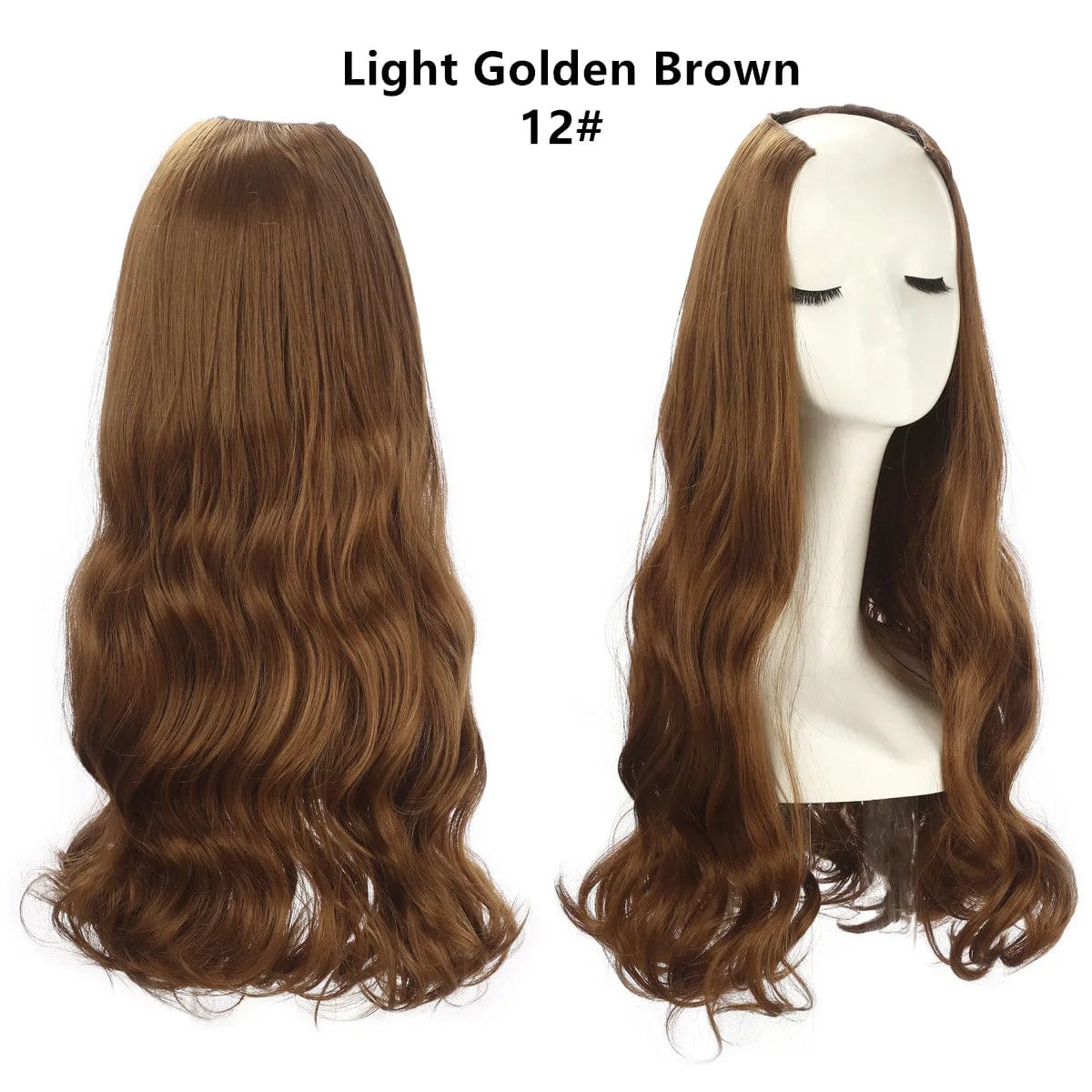 SARLA Vendors Long Curly Natural Water Boby Wave 3/4 Half Wig Synthetic Clip In Seamless Hair Extension U Part Wigs For Women