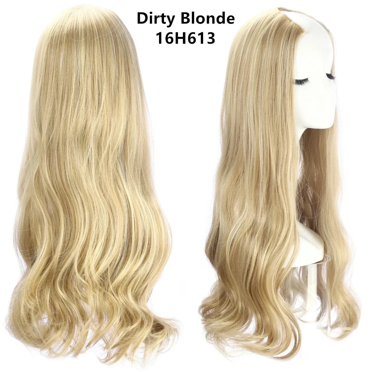 SARLA Vendors Long Curly Natural Water Boby Wave 3/4 Half Wig Synthetic Clip In Seamless Hair Extension U Part Wigs For Women