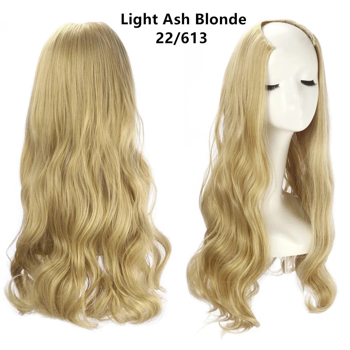 SARLA Vendors Long Curly Natural Water Boby Wave 3/4 Half Wig Synthetic Clip In Seamless Hair Extension U Part Wigs For Women