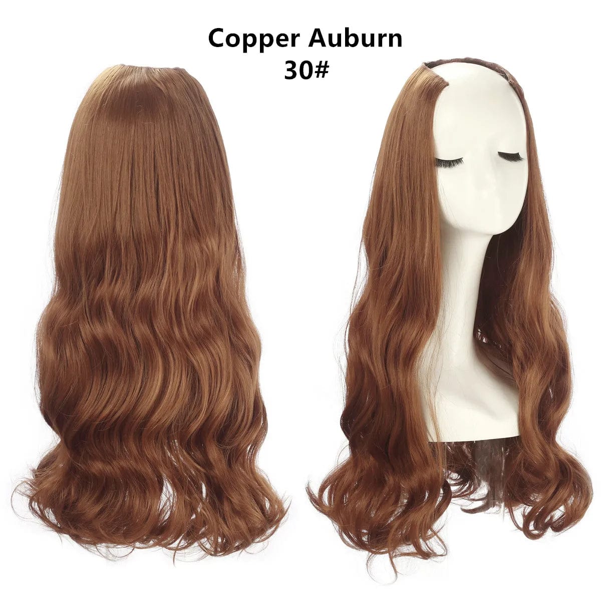 SARLA Vendors Long Curly Natural Water Boby Wave 3/4 Half Wig Synthetic Clip In Seamless Hair Extension U Part Wigs For Women