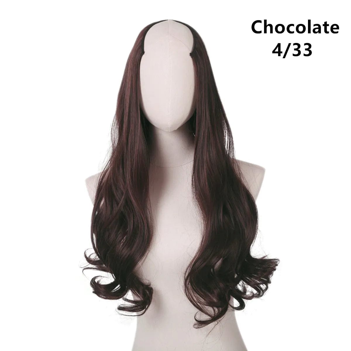 SARLA Vendors Long Curly Natural Water Boby Wave 3/4 Half Wig Synthetic Clip In Seamless Hair Extension U Part Wigs For Women