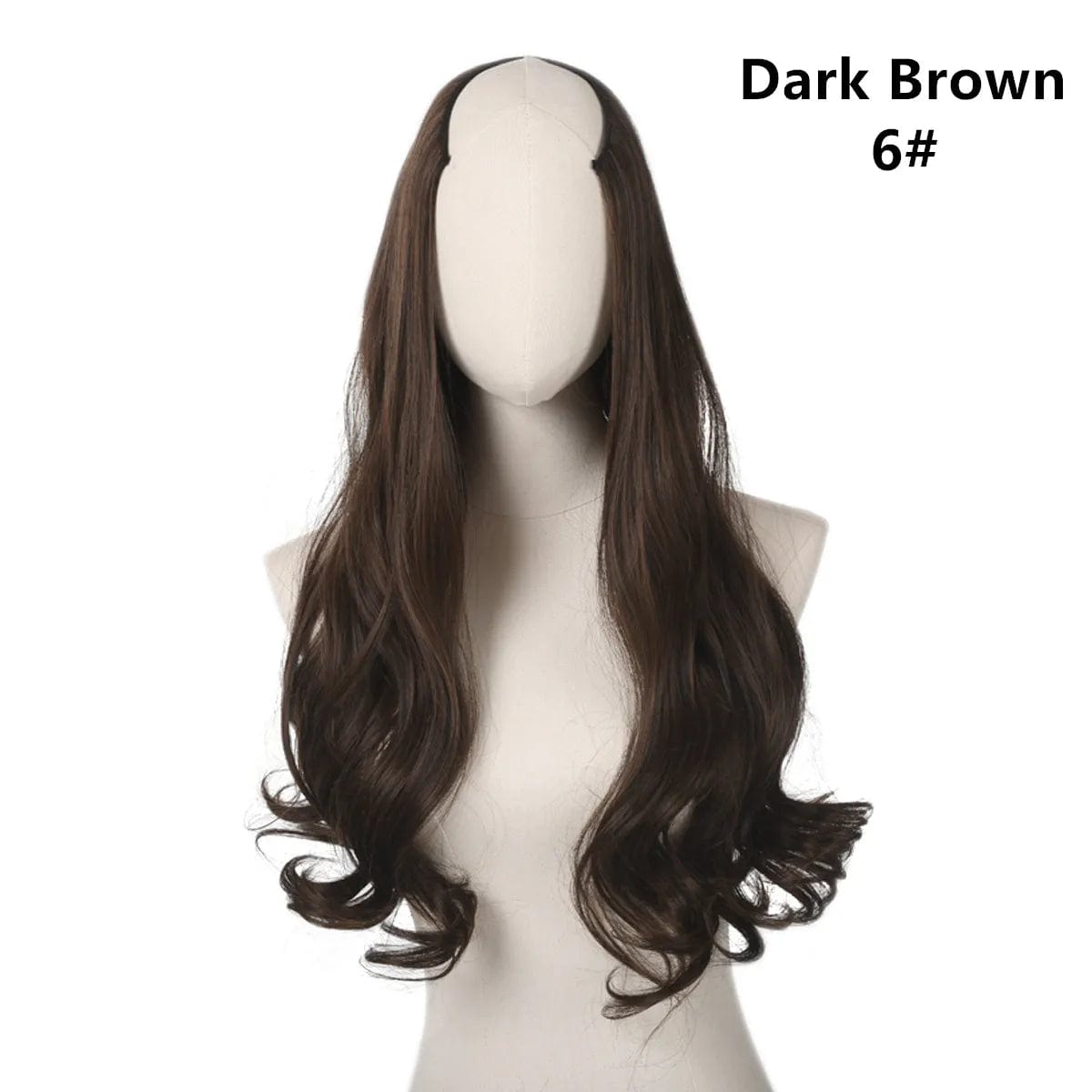 SARLA Vendors Long Curly Natural Water Boby Wave 3/4 Half Wig Synthetic Clip In Seamless Hair Extension U Part Wigs For Women