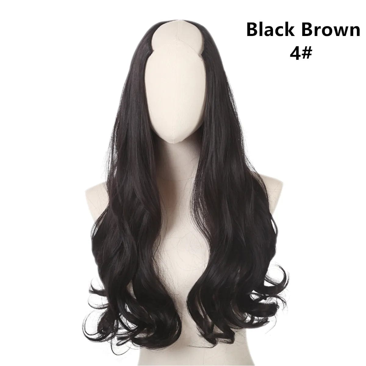 SARLA Vendors Long Curly Natural Water Boby Wave 3/4 Half Wig Synthetic Clip In Seamless Hair Extension U Part Wigs For Women