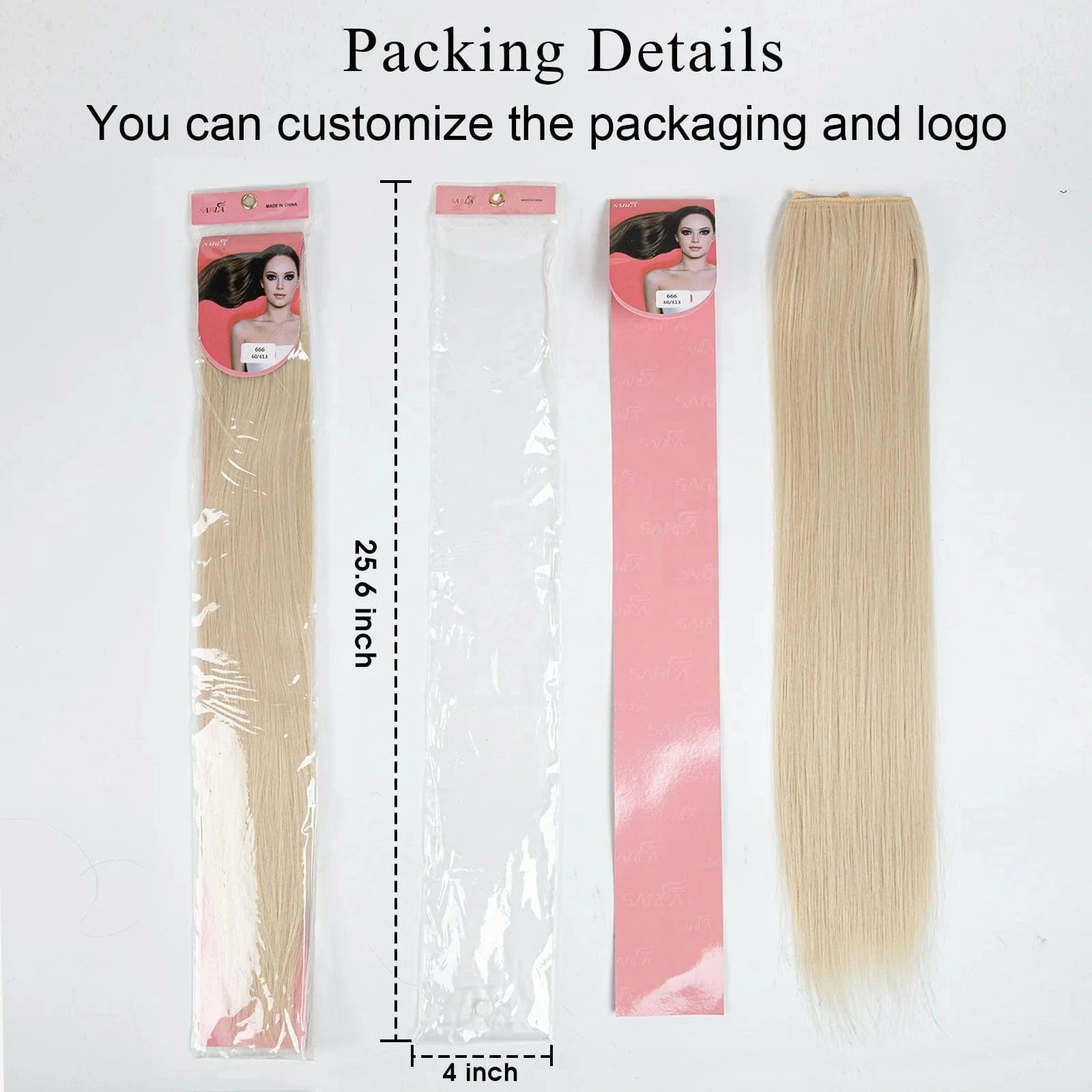 SARLA Wholesale 24" Clip On Hair Extension China Cheap Synthetic Fiber One Piece Ombre Clip Straight Hair Extensions For Girls
