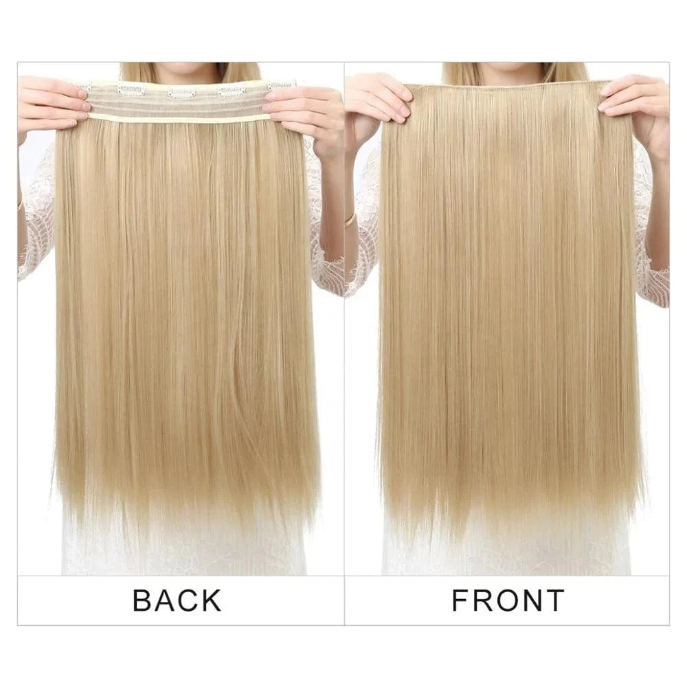 SARLA Wholesale 24" Clip On Hair Extension China Cheap Synthetic Fiber One Piece Ombre Clip Straight Hair Extensions For Girls