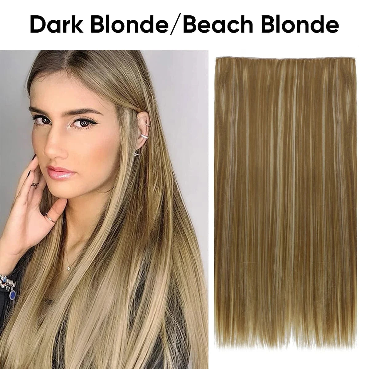 SARLA Wholesale 24" Clip On Hair Extension China Cheap Synthetic Fiber One Piece Ombre Clip Straight Hair Extensions For Girls