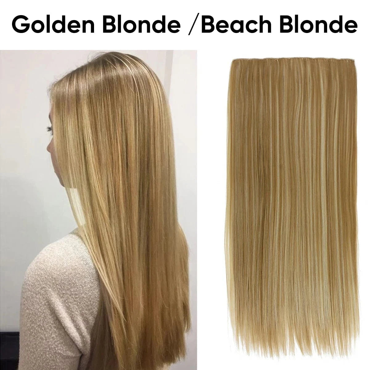 SARLA Wholesale 24" Clip On Hair Extension China Cheap Synthetic Fiber One Piece Ombre Clip Straight Hair Extensions For Girls