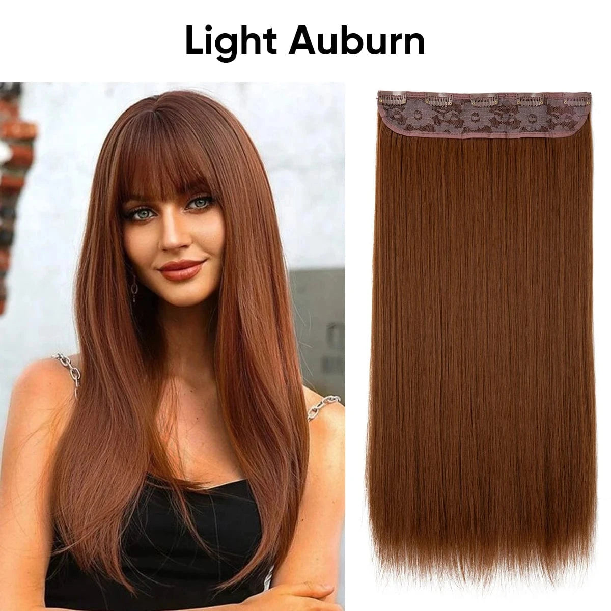 SARLA Wholesale 24" Clip On Hair Extension China Cheap Synthetic Fiber One Piece Ombre Clip Straight Hair Extensions For Girls
