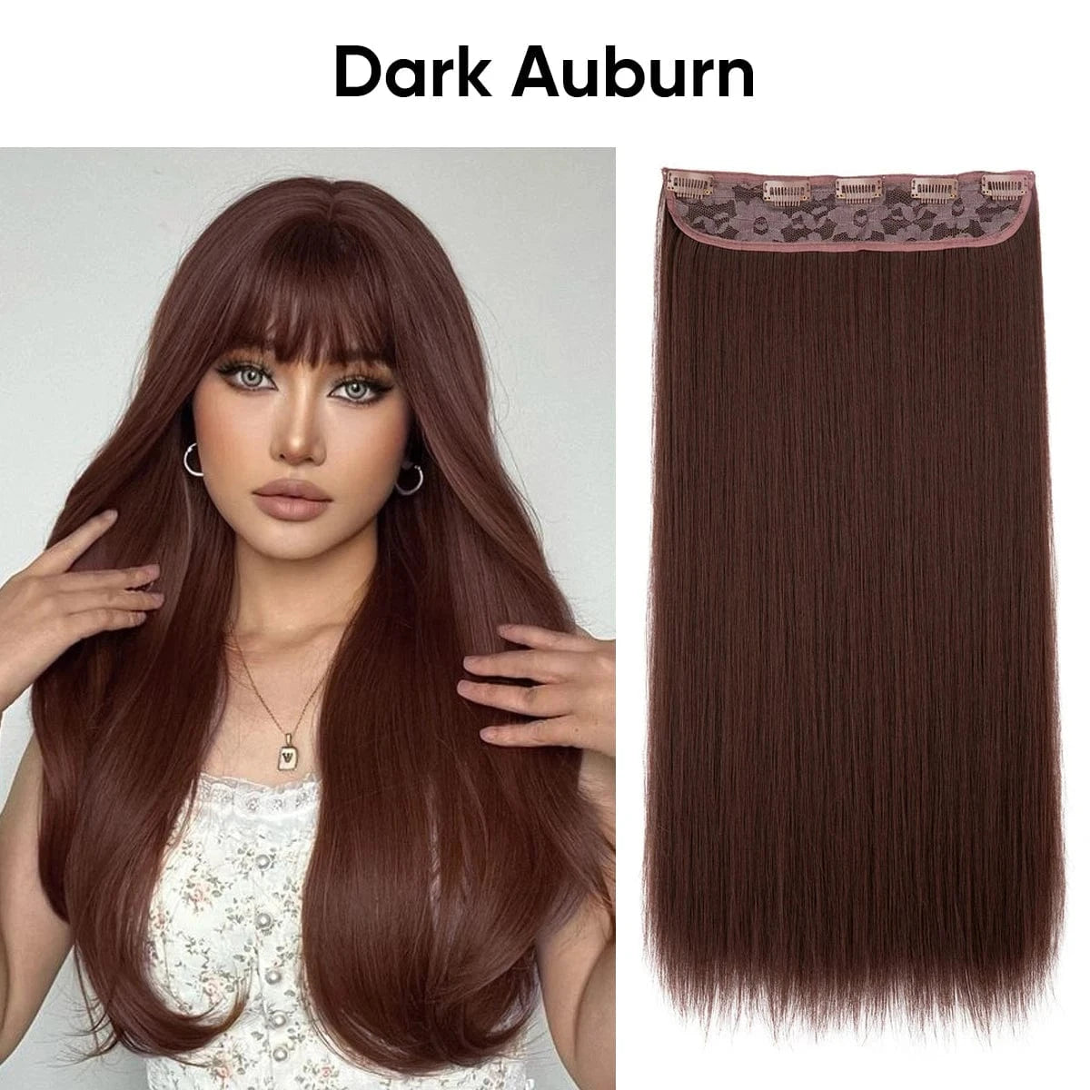 SARLA Wholesale 24" Clip On Hair Extension China Cheap Synthetic Fiber One Piece Ombre Clip Straight Hair Extensions For Girls