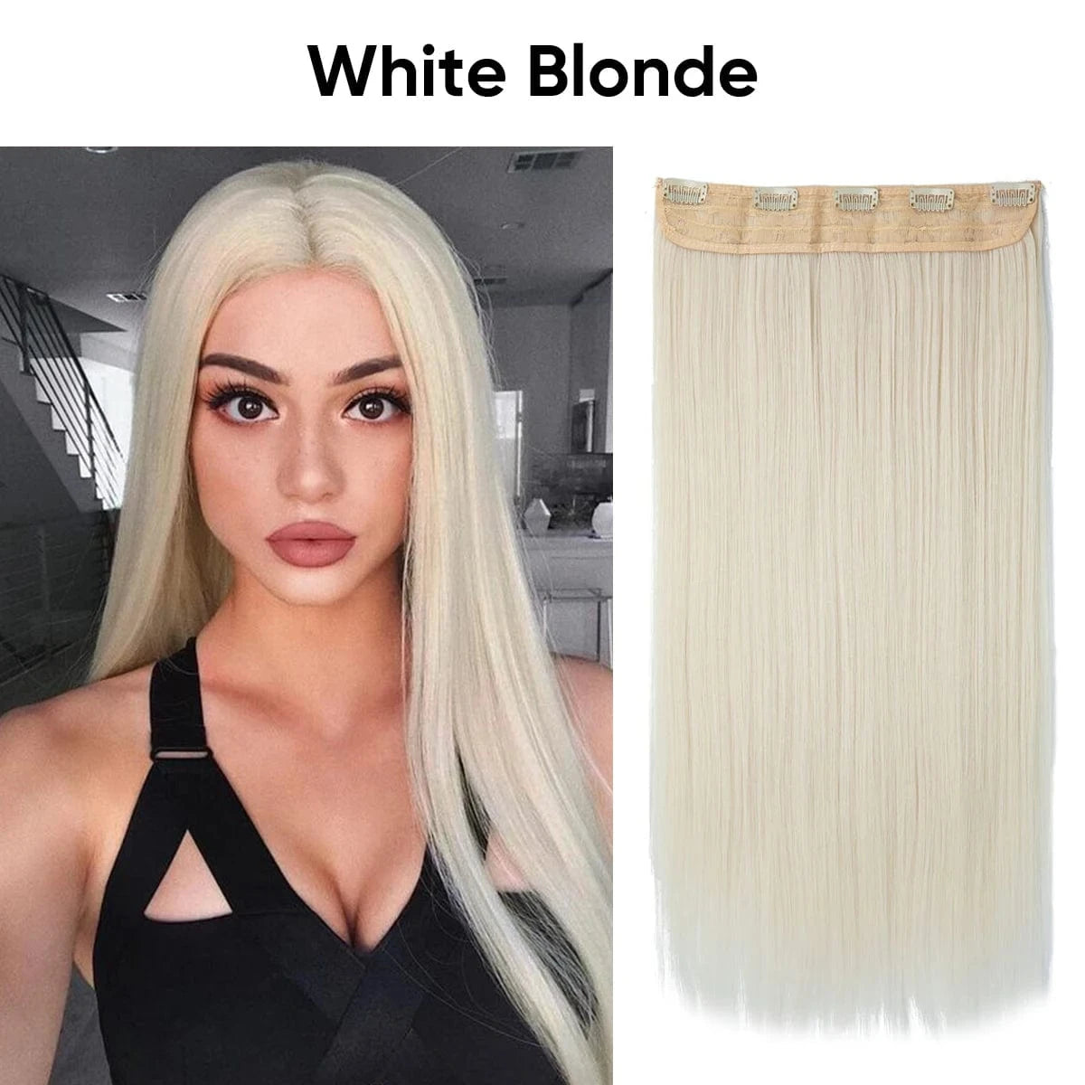 SARLA Wholesale 24" Clip On Hair Extension China Cheap Synthetic Fiber One Piece Ombre Clip Straight Hair Extensions For Girls