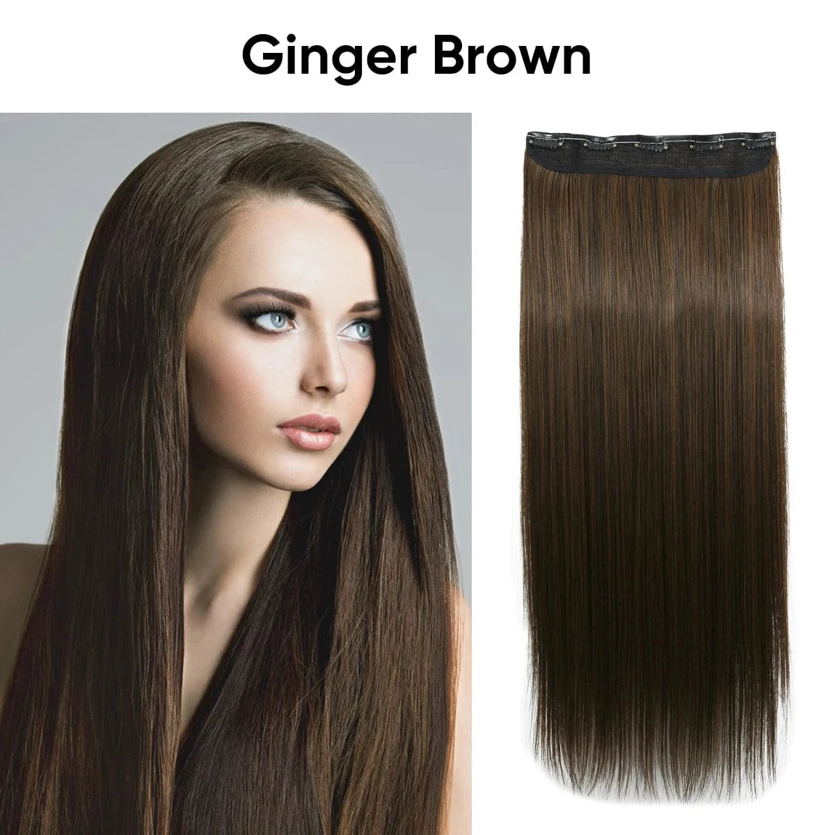 SARLA Wholesale 24" Clip On Hair Extension China Cheap Synthetic Fiber One Piece Ombre Clip Straight Hair Extensions For Girls