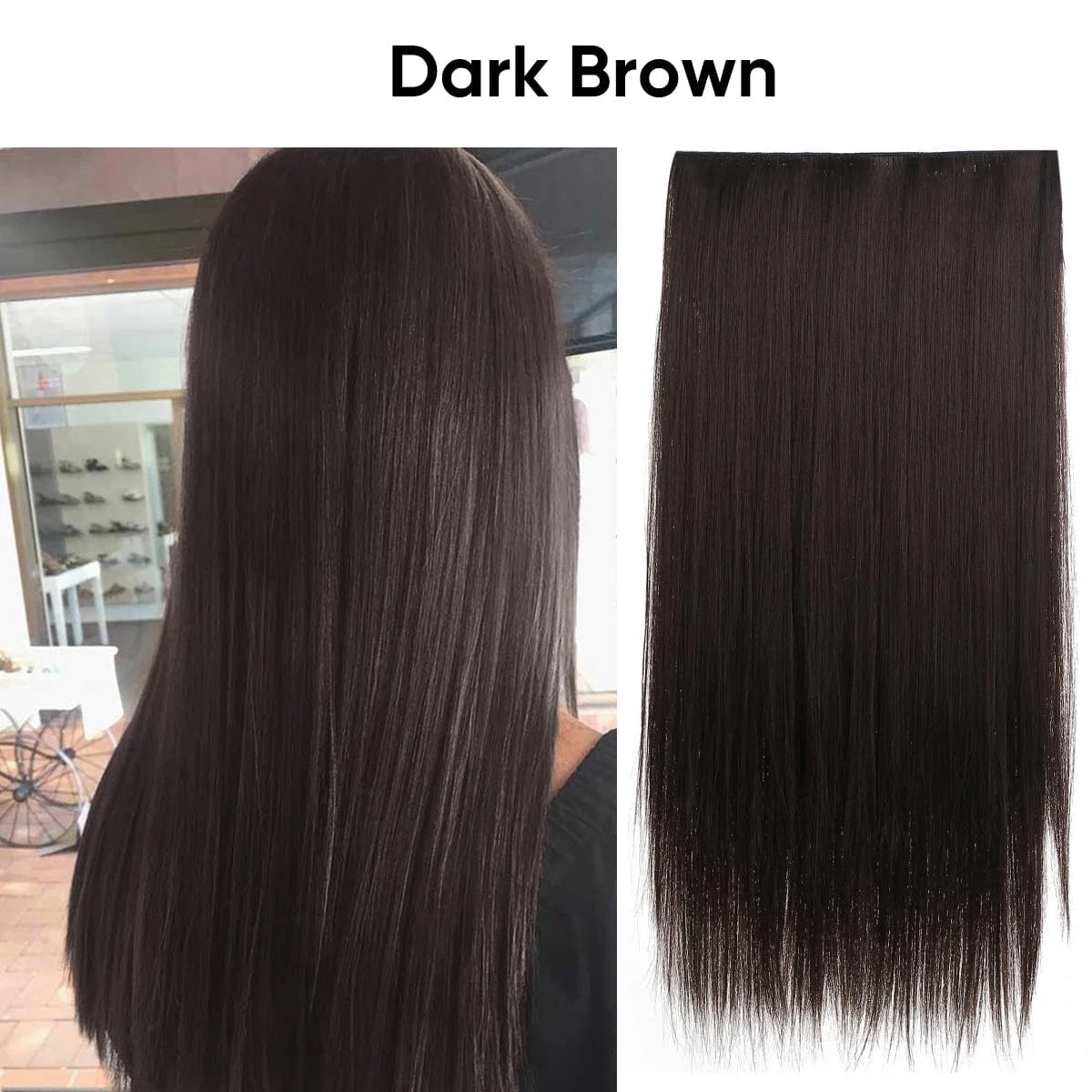 SARLA Wholesale 24" Clip On Hair Extension China Cheap Synthetic Fiber One Piece Ombre Clip Straight Hair Extensions For Girls