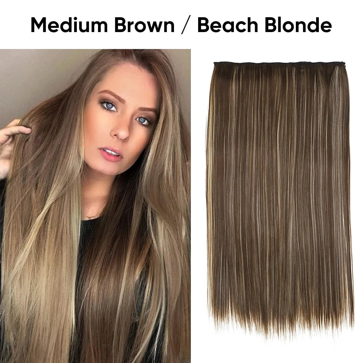 SARLA Wholesale 24" Clip On Hair Extension China Cheap Synthetic Fiber One Piece Ombre Clip Straight Hair Extensions For Girls