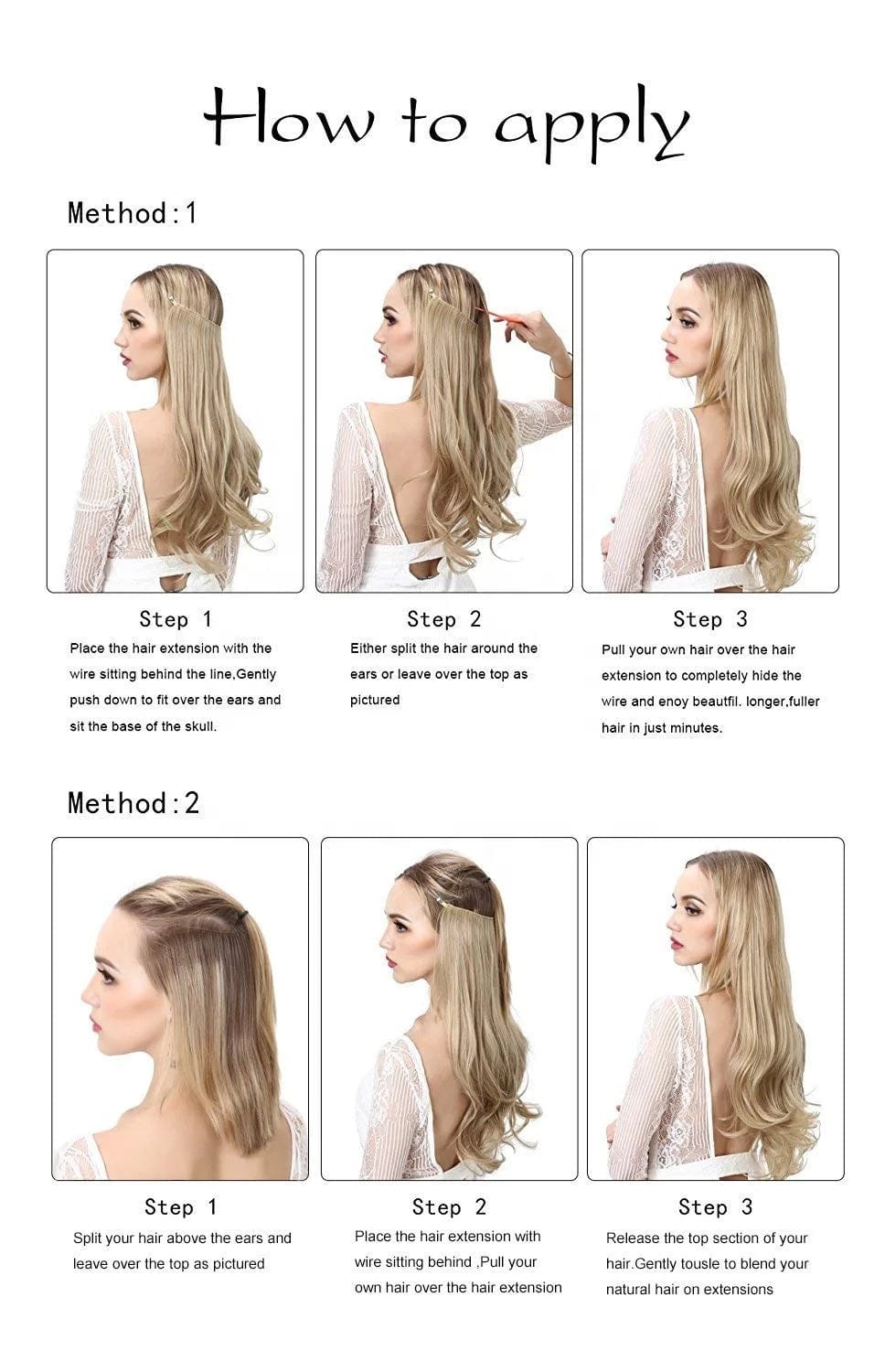SARLA Wholesale Dropshipping Suppliers Own Brand One Piece Fiber Futura Ombre Invisible Wire Seamless Synthetic Hair Extensions