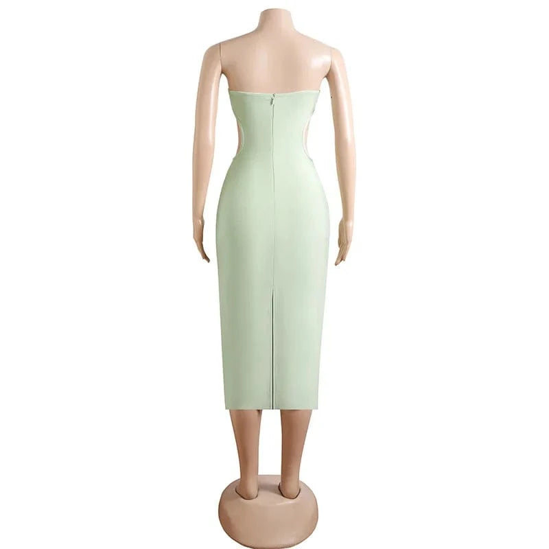 SB2636 Kimshein Fashion Women Clothing Celebrity Bandage Dress Store Sexy Solid Women Midi Dress