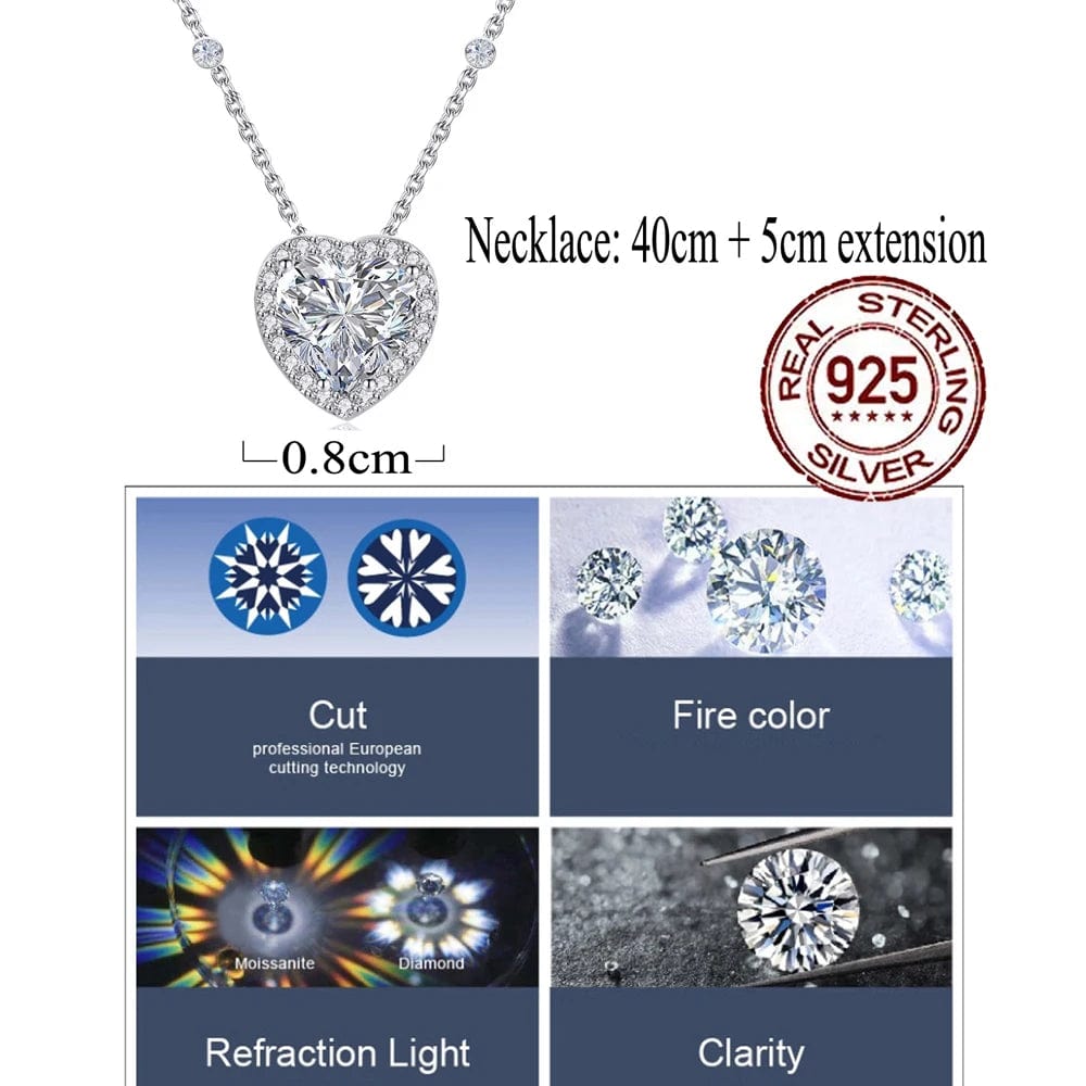SD003 Simple Design Cubic Zirconia Diamond Jewellery 925 Sterling Silver Small Heart Necklace for Women Fashion Pendant Jewelry