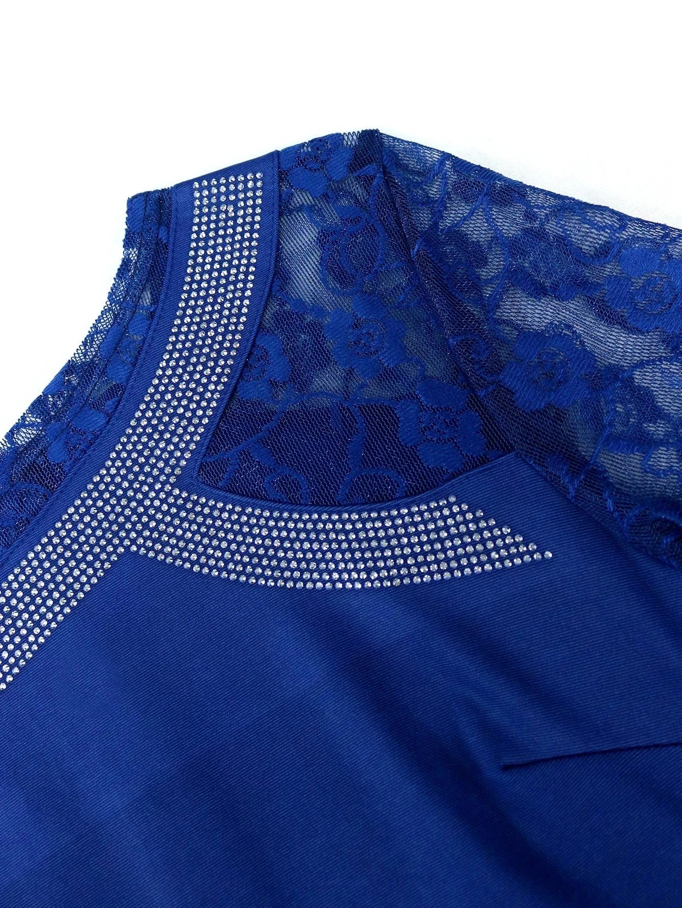 See Through Lace Patchwork Ruffle Waist Belt Lady Evening Elegant Dress