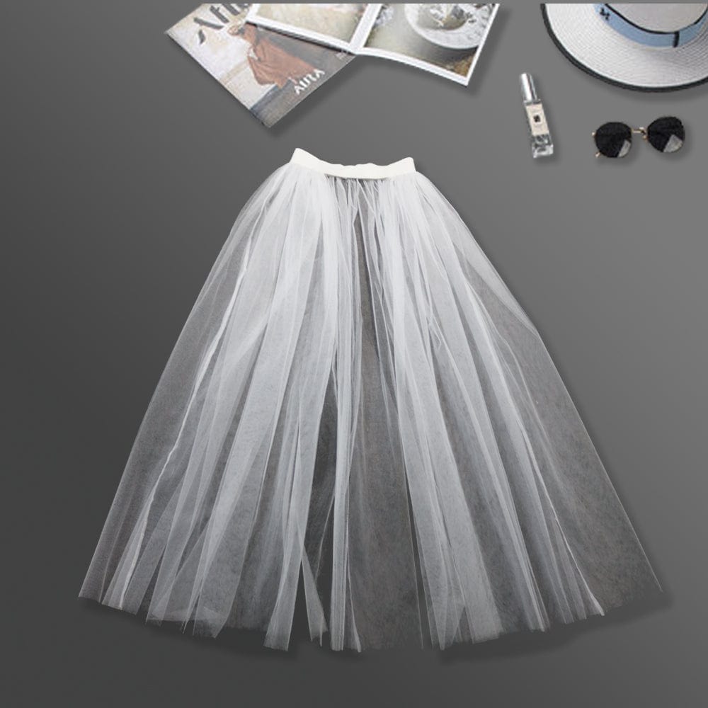 Sexy Autumn Floor Length Soild Mesh Elastic High Waist Women Skirt