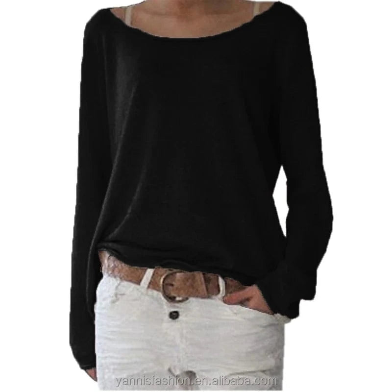 Sexy Plus Size S-3XL 10 Colors Solid T-shirt For Women Long Sleeves O-neck See Through Casual Top Basic Tee