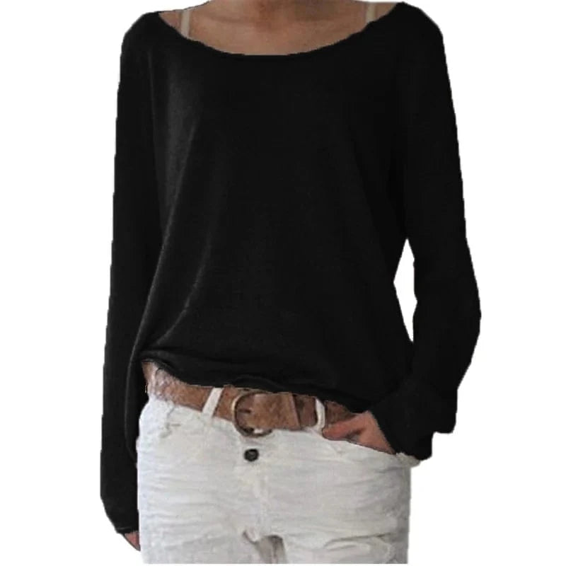 Sexy Plus Size S-3XL 10 Colors Solid T-shirt For Women Long Sleeves O-neck See Through Casual Top Basic Tee