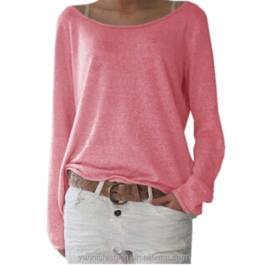 Sexy Plus Size S-3XL 10 Colors Solid T-shirt For Women Long Sleeves O-neck See Through Casual Top Basic Tee