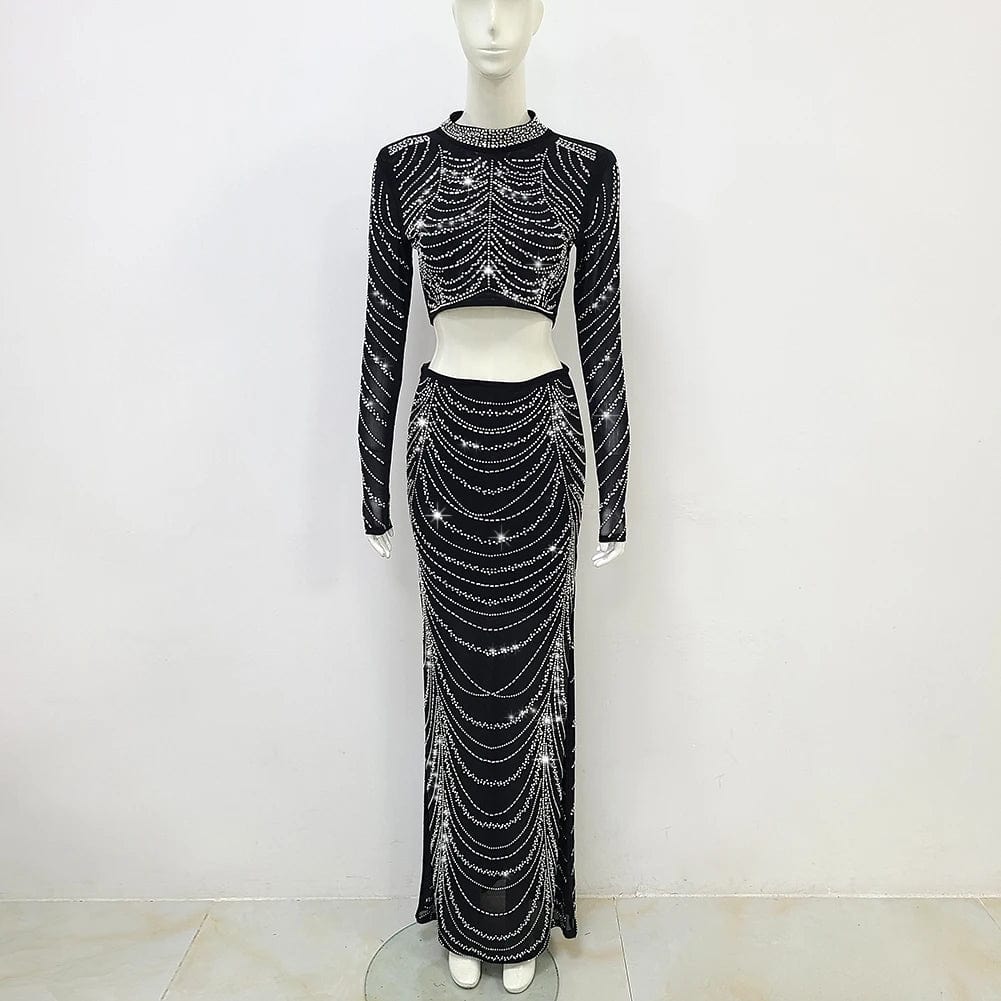 Sexy Tops&Pant 2 Two Pieces Set Night Out Celebrity Evening Women Party Dress