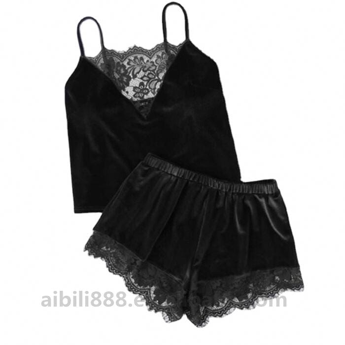 Sexy Velvet Womens Pajamas Pijamas Mujer Pyjama Femme 2 Piece Set