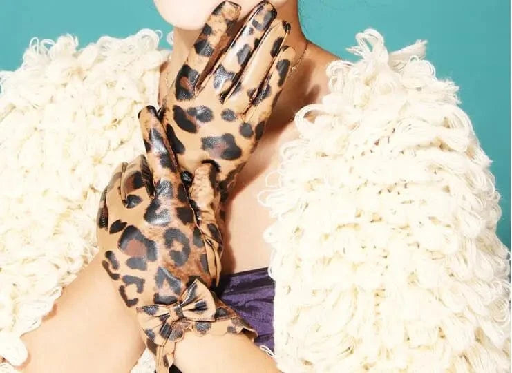 Sexy women dress thin fashion party gloves leather