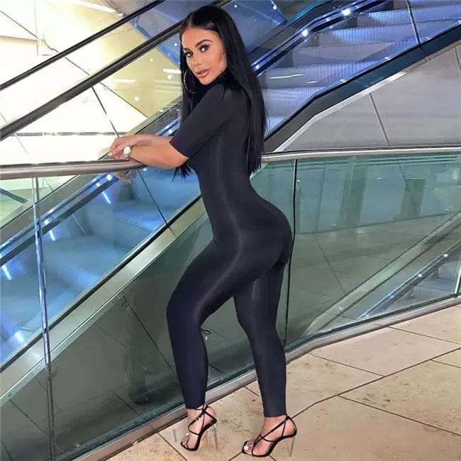 Sexy women playsuit Short Sleeve Solid Color Skinny Yoga Jumpsuit 2022 Women Clothes Summer Jumpsuit